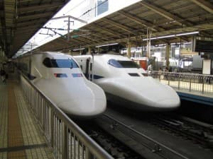 Shinkansen bullet train symbolizing future and professionalism